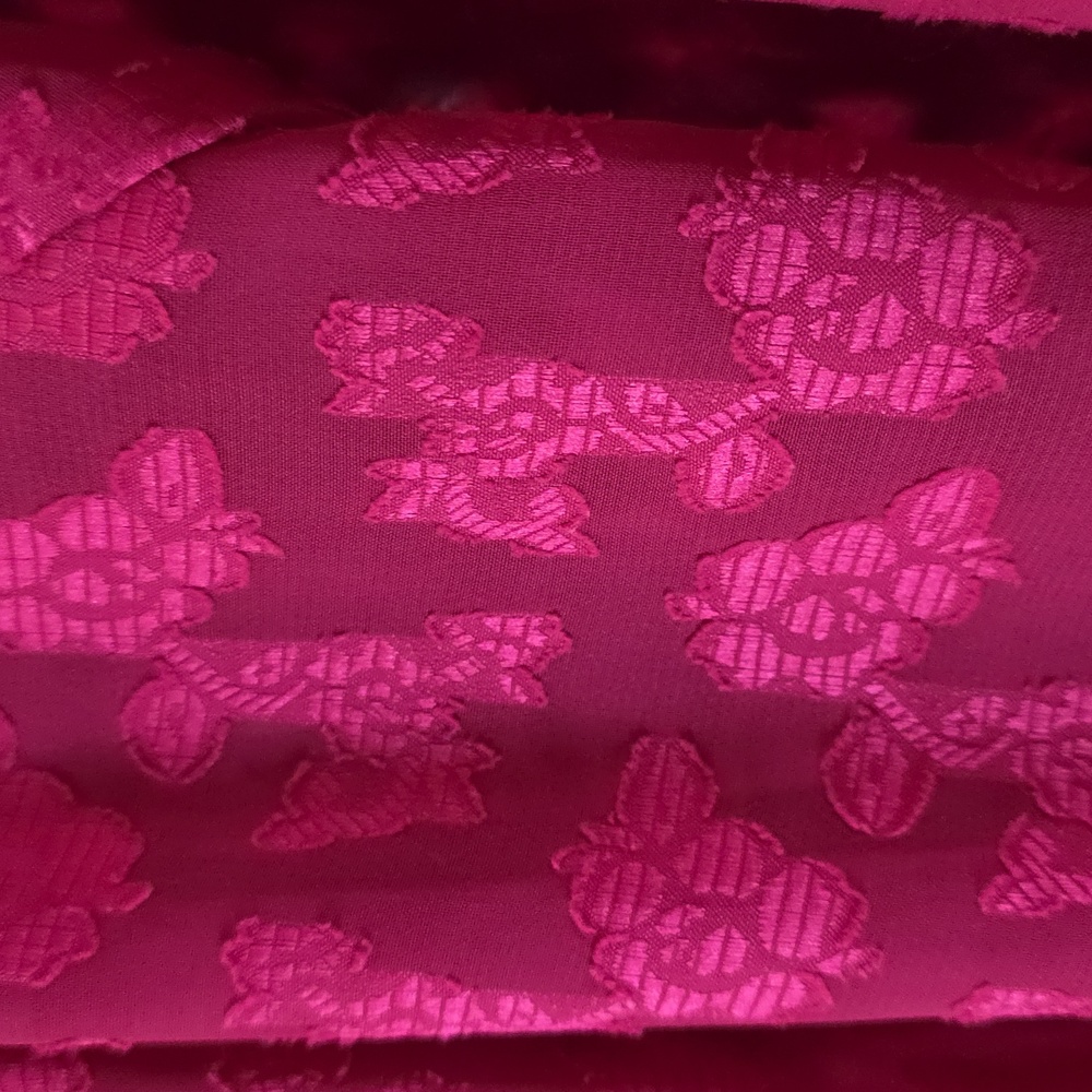 🌟 LC Lauren Conrad Burgundy Patterned Blouse Size L - Picture 4 of 5